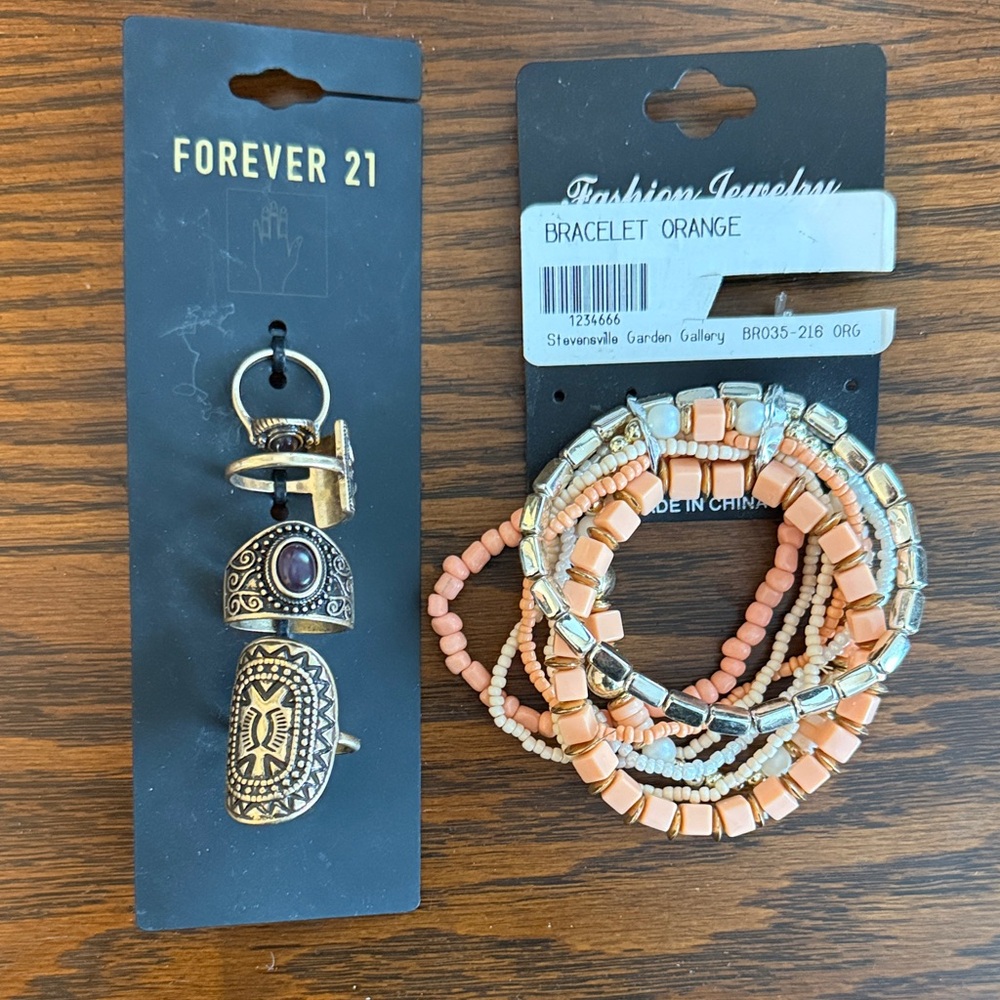 ✨ Fashion Jewelry Bundle – Rings & Beaded Bracelets ✨